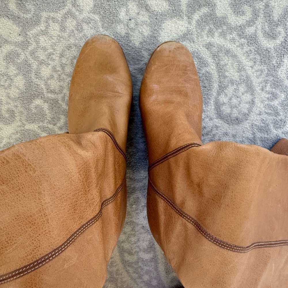 Cole Haan Tan Heeled Boots with Classic Silhouette - Picture 4 of 6